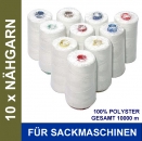 10 x Nhgarn fr alle Sacknhmaschinen - Thread for Bag Closer Siruba, GK26-1, GK26-2, Newlong, Zoje, Unionspecial
