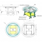 DREHTISCH SK-3/O Runder, drehbarer Tisch mit PVC-Kante Regalstrke 18 mm, mit weiem PCV