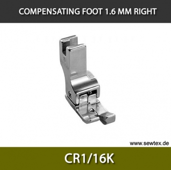 CR1/16K-Compensating foot 1.6mm, right, for fine knitwear