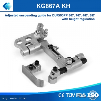 Rollenfhrung KG867A KH  - Adjusted suspending guide for Durkopp 767, 467 With height regulation up to 100mm Long and roll guide 14mm