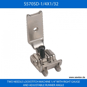 S570SD-1/4X1/32 FUSS - FOOT FOR TWO NEEDLE LOCKSTITCH MACHINE 1/4