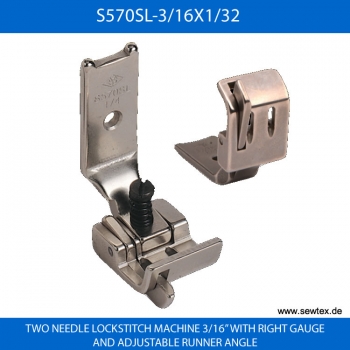 S570SL-3/16X1/32 FUSS - FOOT FOR TWO NEEDLE LOCKSTITCH MACHINE 3/16