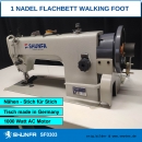 1 Nadel Walking Foot Leder Polsternähmaschine Shunfa SF0303 mit Nadelpositionierung Motor 1000 Watt montiert geliefert
