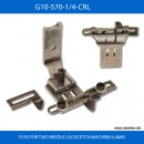 FUSS FR TWO NEEDLE LOCKSTITCH MACHINE 6,4MM WITH TAPE GUIDES AND LEFT AND RIGHT GAUGES - G10-570-1/4-CRL