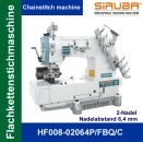 2-Nadel Flachkettenstichmaschine Bund-, Schlaufenmaschinen Siruba HF008-02064P/FBQ/C - Montiert