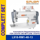 SIRUBA L918-RM1-48-13 Steppstichmaschine mit Kantenschneider Komplett, für leichte und mittlere Stoffe