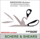 SWISSORS-Schere mit titaniumbeschichteten Schneiden mikroverzahnt