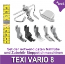TEXI VARIO 8-Set der notwendigsten Nähfüße und Zubehör für Steppstichmaschinen