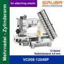 Siruba VC008-12048P 12-Nadel Kettenstichmaschine für elastische Stoffe-Komplett